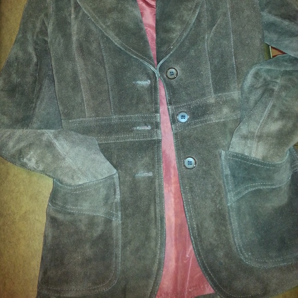 vtg Casual Corner jacket Suit 100% leather Size 7 - Picture 3 of 8